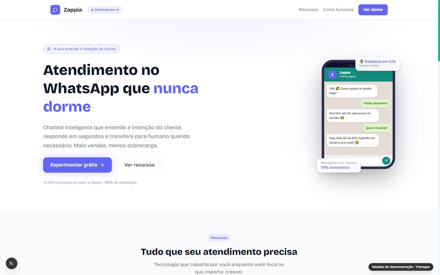 Zappia — Atendimento no WhatsApp